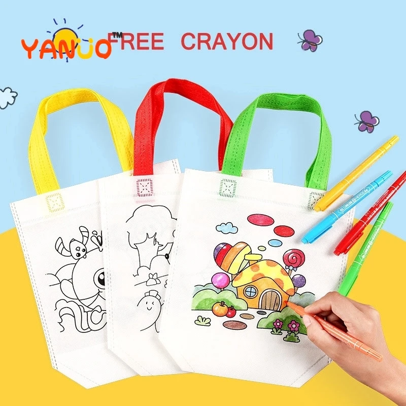 Best Offers Bag Drawing-Toys Crafts Graffiti-Markers Handbag-Coloring Child-Kit Kids Paint Baby Girls EN1Oep07q