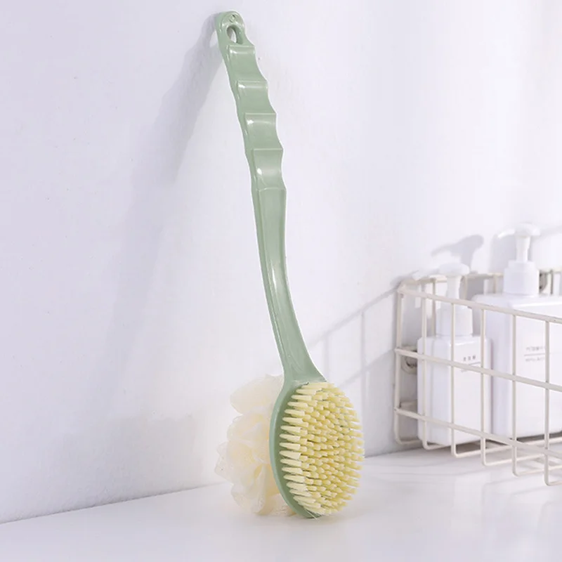 

Long Handle Soft Hair Bath Brush Double-sided Bath Brush with Bath Ball Bath Back Brush Bath Body Massage Brushes for Adults