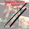 104cm Demon Slayer Sword Weapon Kamado Tanjirou Black Sowrd Cosplay 1:1 Ninja Knife PU Prop Kimetsu no Yaiba Anime Sword 1
