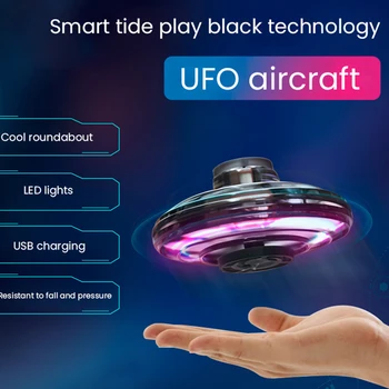 

Automatic Flight Gyro Free Route Swing Creative Decompression Aircraft Induction Toy 3 Colors Illuminated Flight Gyro UFO