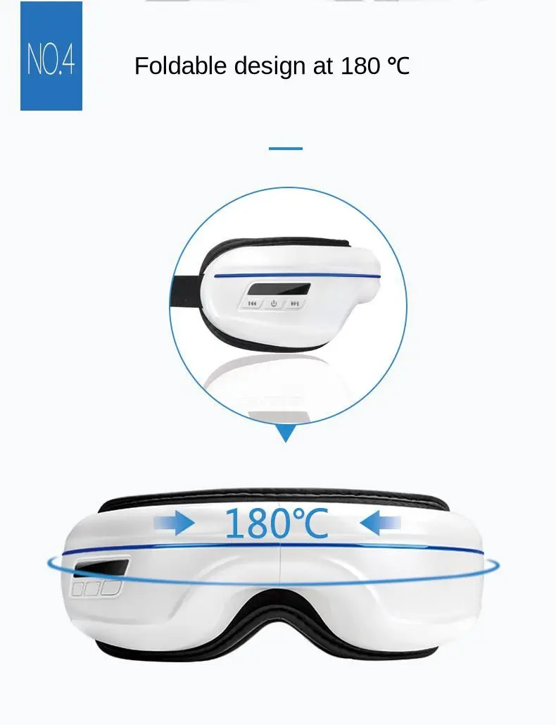 Massageador de Olho Cuidados com os Olhos Aliviar a Fadiga Inteligente Portátil Vibração Elétrica Instrumento Compressa Quente Fisioterapia Massagem Óculos 20 Beleza e saúde