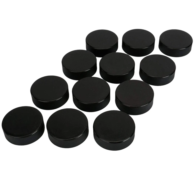 

12 Pack Ice Hockey Pucks Winter Sporting Official Size Game Practice Bulk Sports Puck