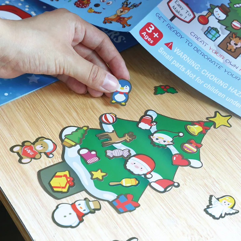 Детские забавные рождественские наклейки-пазлы сделай сам игры лицо Санта-Клаус