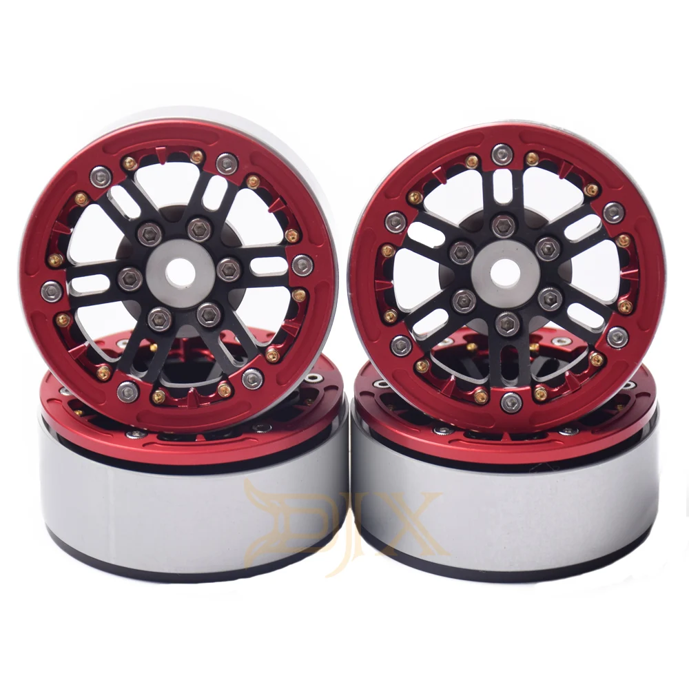 4 шт. CNC 1,9 ''алюминиевые Beadlock колесные диски для 1/10 RC Гусеничный автомобиль Traxxax TRX4 - Цвет: Red