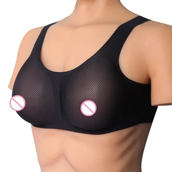 

Beige Black Bra Underwear With 1400g E Cup Realistic Silicone Breast Fake Tits For Drug Queen Cosplay Transvestism Transgender