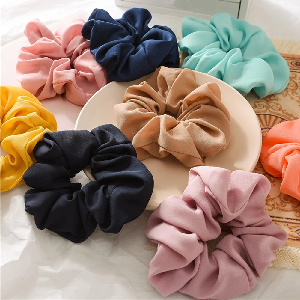 

Pure Color Lady Hair Scrunchies Ring Elastic Hair Bands Pure Color Bobble Sports Dance Soft Charming Scrunchie Hairband