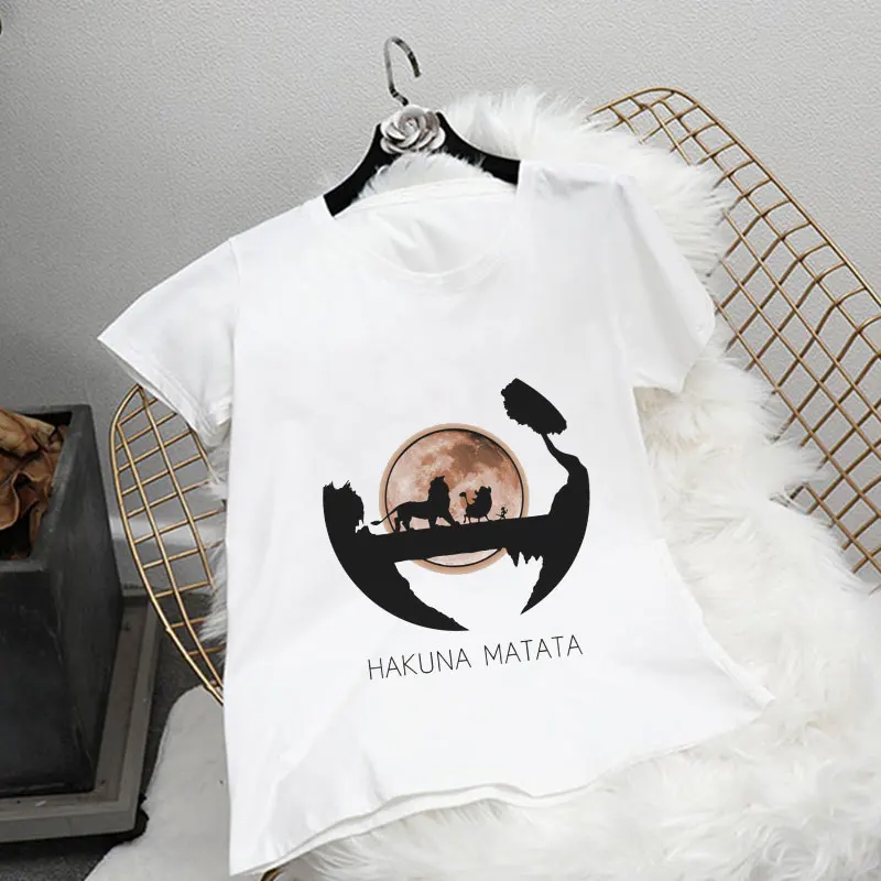 Harajuku/футболка для маленьких девочек футболка для мальчиков с милым рисунком льва и цветка крутая белая одежда Детские топы, летние Kawaii Innovation - Цвет: 2651