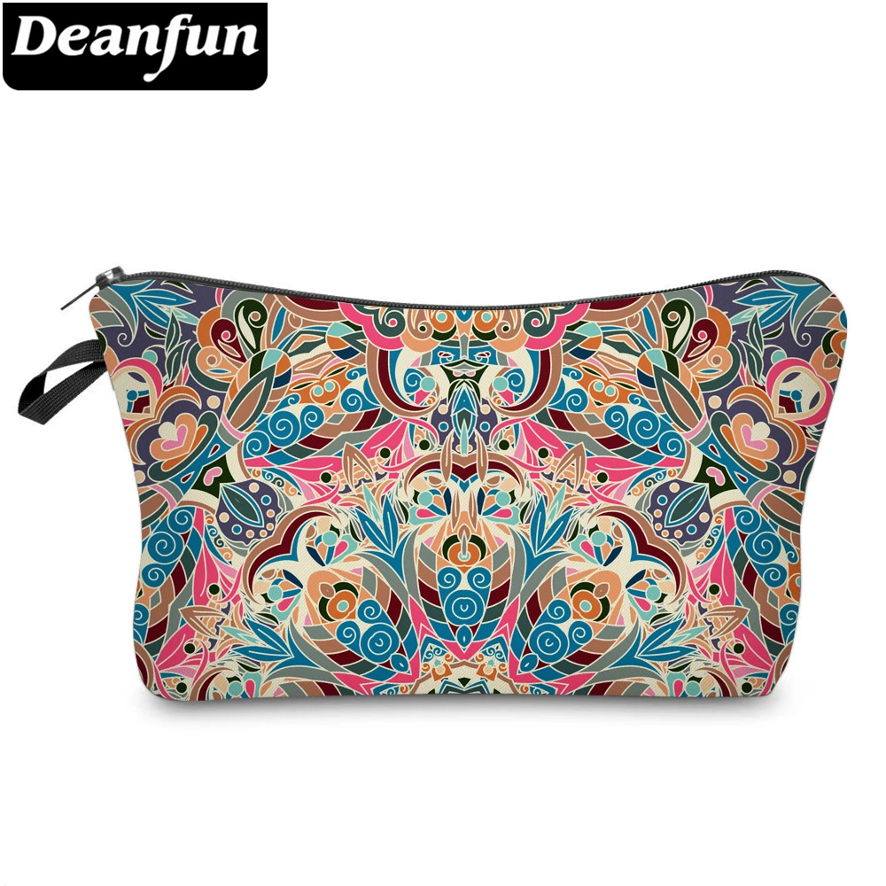  Deanfun Colorful Printed Mandala Flower Cosmetic Bag Stylish Elegant Storage Bag Woman's Makeup Bag