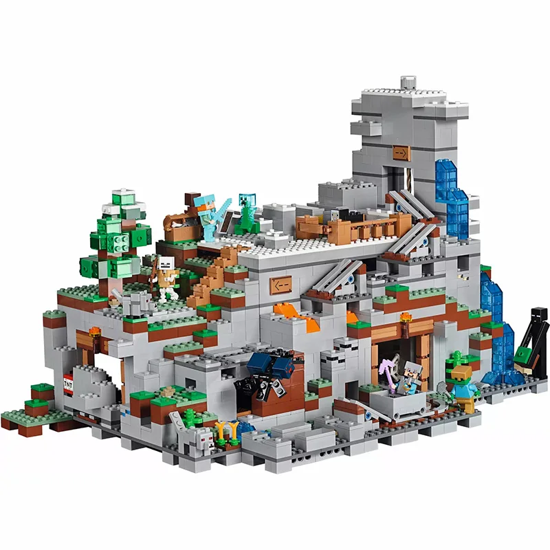 21137 детские строительные блоки 2863 шт для my world The горная пещера Рождество Diy сборка подарок модель здания