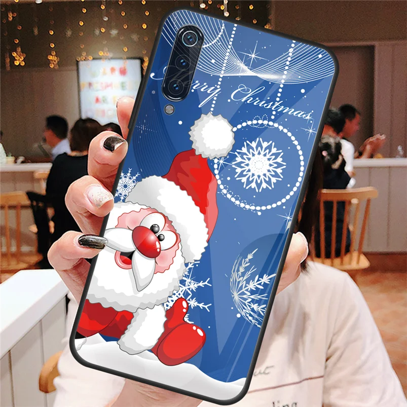 

Tempered Glass Cover For Xiaomi Redmi 7A 6A S2 K20 Note 7 4X 5 6 Pro Plus Mi A2 A3 6 8 SE Lite 9 9T F1 CC9 CC9e Santa Claus Case