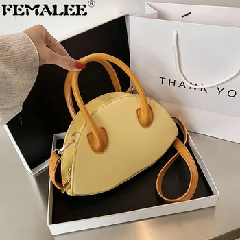 

Famous Brand Color Contrast Shoulder Bag Women Designer Moon Shaped Shell Handbag Ins Hot Personality Crossbody Bag Armpit Purse