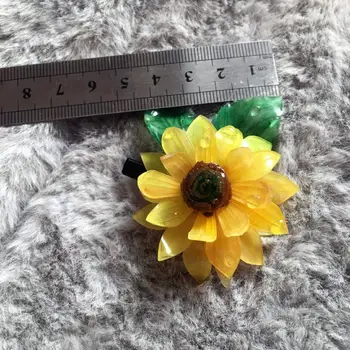 

LALAVARA handmade sunflower barrette pins women and girls Chinese vintage hair Accessories