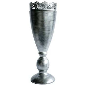 

Sweetgo European Vintage Silver Vases Home Decor Party Dried Flower Vase Suit Flower Arranging Metal Vessel