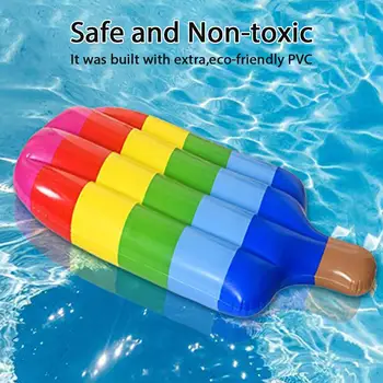 

145CM Inflatable Floating Row PVC Ice Cream Shape Beach Swimming Air Mattress Pool Floats Sleeping Bed For Swim Water Sports Toy