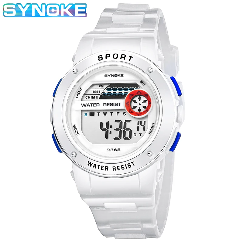 

SYNOKE 2020 Children's Electronic Watch Luminous Alarm Clock Digital Watches Top PU Strap Waterproof Sport Wristwatch For Kids