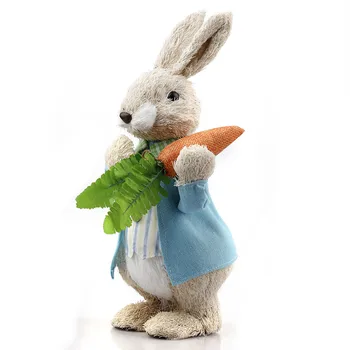 

Simulation Easter Rabbit Artificial Straw Rabbit Home Garden Rabbit Decoration Easter Theme Party Easter Filled Eggs Supplies