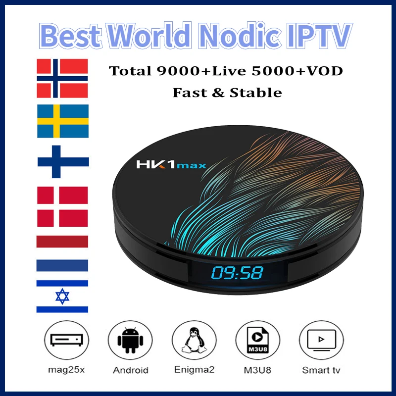 HK1 Max Smart tv box android 9,0 с 1 год IP tv Швеция скандинавский Израиль французский Италия подписка Ip tv M3U латинский мир Live tv