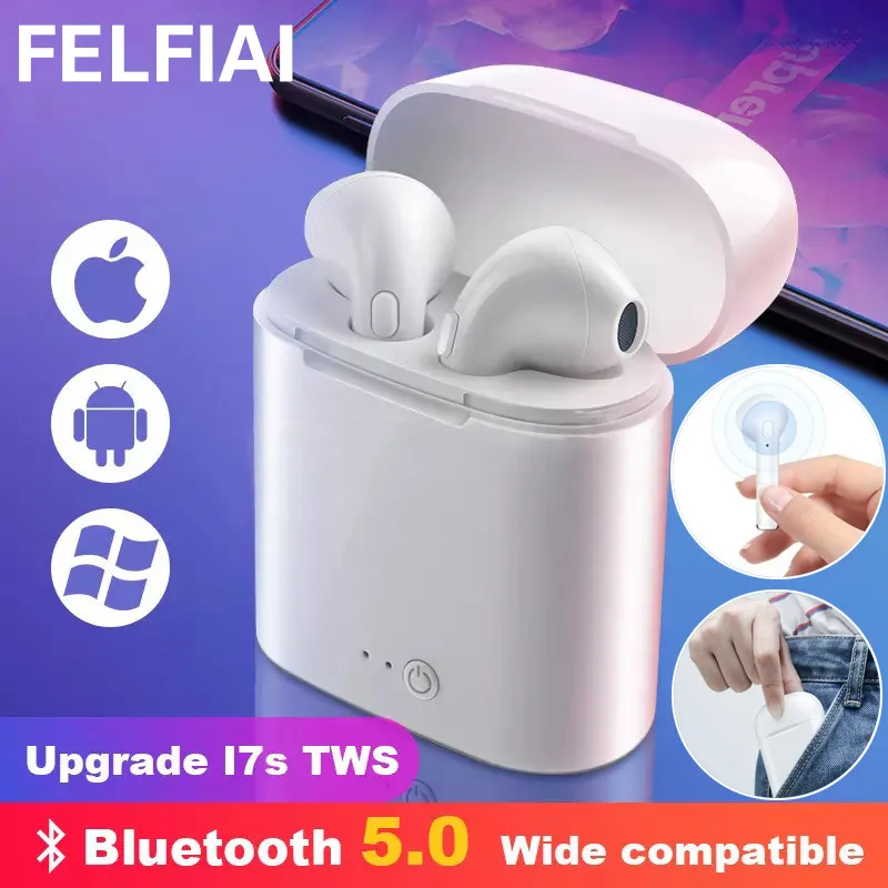 

i7s TWS Wireless Bluetooth Earphone 5.0 Stereo Earbud Headset With Charging Box Mic For huawei Xiaomi All Smart Phone