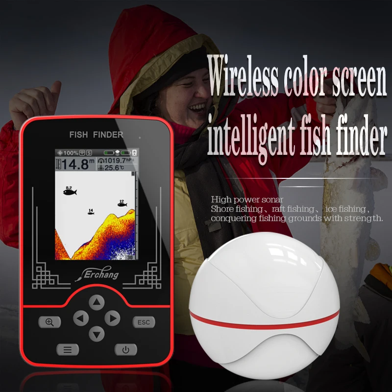 Fish Finder Erchang F13 Wireless Sounder Rechargable 100m Distance Lake River Sea Fishing