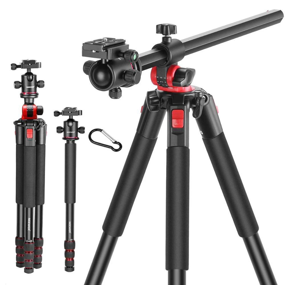Induceren Jood Attent Neewer 72.4 Inch Aluminum Camera Tripod Monopod 360 Degree Rotatable Center  Column and Ball Head Quick Shoe Plate Bag for DSLR|Tripods| - AliExpress