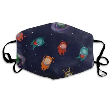 

Face Mask Cartoon Alien Space Starry Planet Special Cycling Half Face Earloop Face Mask For Men
