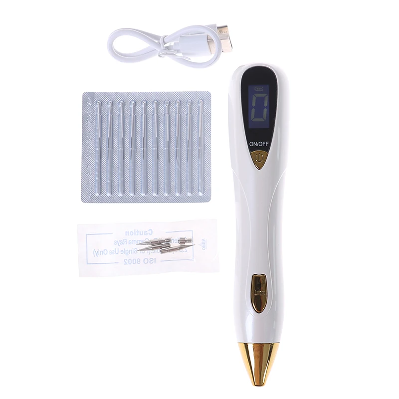 1 Set Skin Care Laser Mole Tattoo Freckle Removal Pen LCD Sweep Spot Mole Removing Wart Corns Dark Spot Remover Beauty Machine