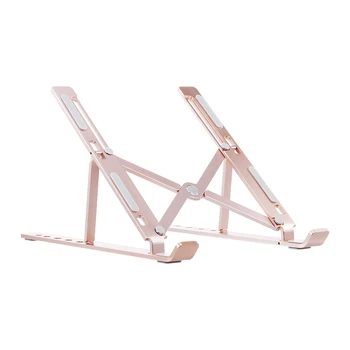 

Foldable Non-slip 6-level Adjustable Laptop Stand Portable Aluminum Alloy Laptop Stand Notebook Holder Rose Gold