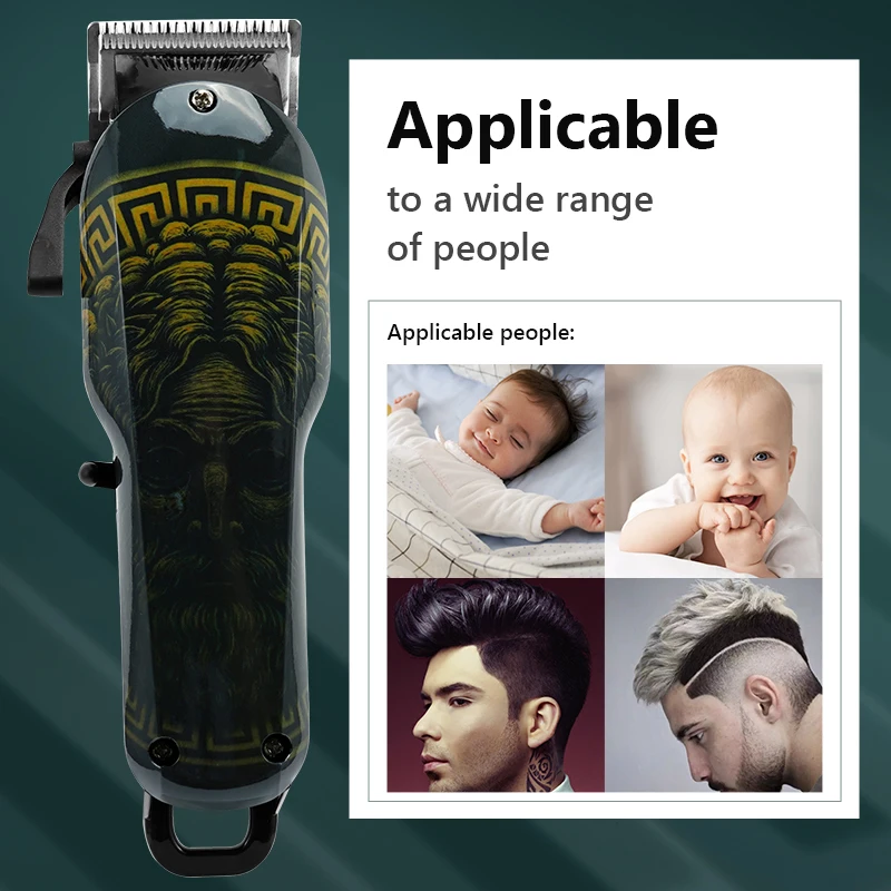 Wireless Salon Hair Clipper Professional Hair Trimmer Men Electric Powerful Motor Barber Cutting Machine Lithium Battery
