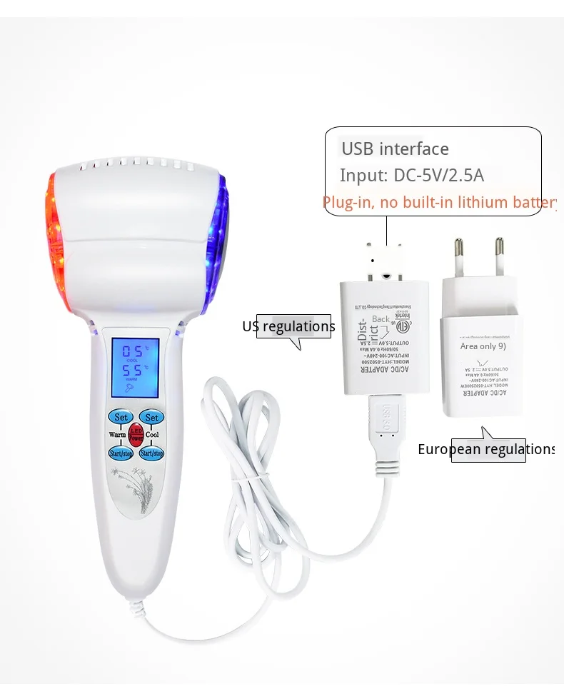 Dispositivo de Cuidados com a Pele Martelo Frio Quente Beleza Massageador Cryotherapy Fóton Azul Tratamento Acne Levantamento Rejuvenescimento Máquina Facial 10 tratamento acne levantamento rejuvenescimento máquina facial
