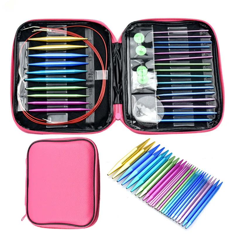 Crochet Hook Set 26PCS Circular DIY Knitting Needles Change Head Needle For Women Craft Sewing Accessories With Case | Дом и сад