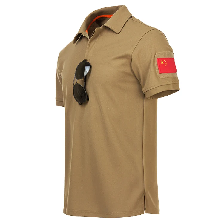 Men's Army Tactical Polo Shirt Military Style Short Sleeve Quick Dry Polo Summer Fashion Brand Casual Cotton Tee Shirt - Цвет: Khaki