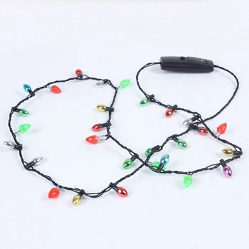 

1 Pcs Mini Flashing Light-up Blinking Christmas Lights Costume Necklace 8 LED Bulbs LAD-sale