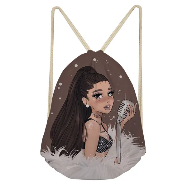 ELVISWORDS Ariana Grande, сумки на шнурках с принтом, сумки для девочек-подростков, рюкзаки для йоги, женские сумки для спортзала, дорожные пляжные сумки - Цвет: HMH153Z3