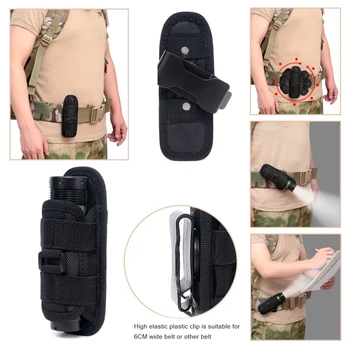 

Wholesale 360 Degrees Rotatable Flashlight Pouch Holster Torch Case For Belt Torch Cover Holder Lighting