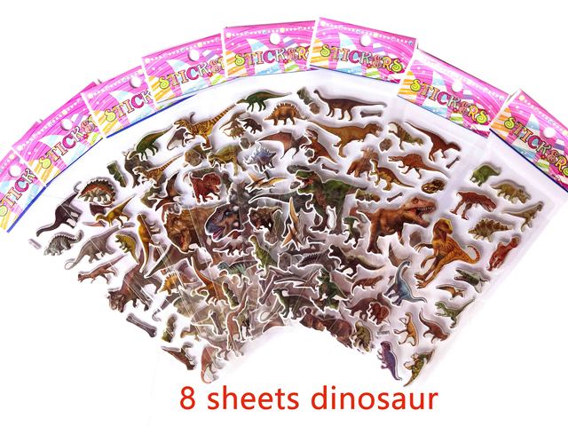 3D 20 Sheets/Lot  Puffy Bulk Stickers Cute Cartoon Animal Assorted Scrapbook Sticker for Girls Boys