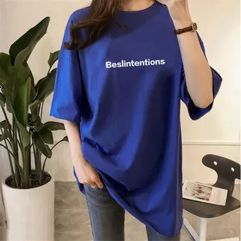

2020 New Summer T Shirt Women T Shirt Letter Casual O Neck Print Oversize Tops Kawaii Harajuku Streetwear Vintage Free Shipping