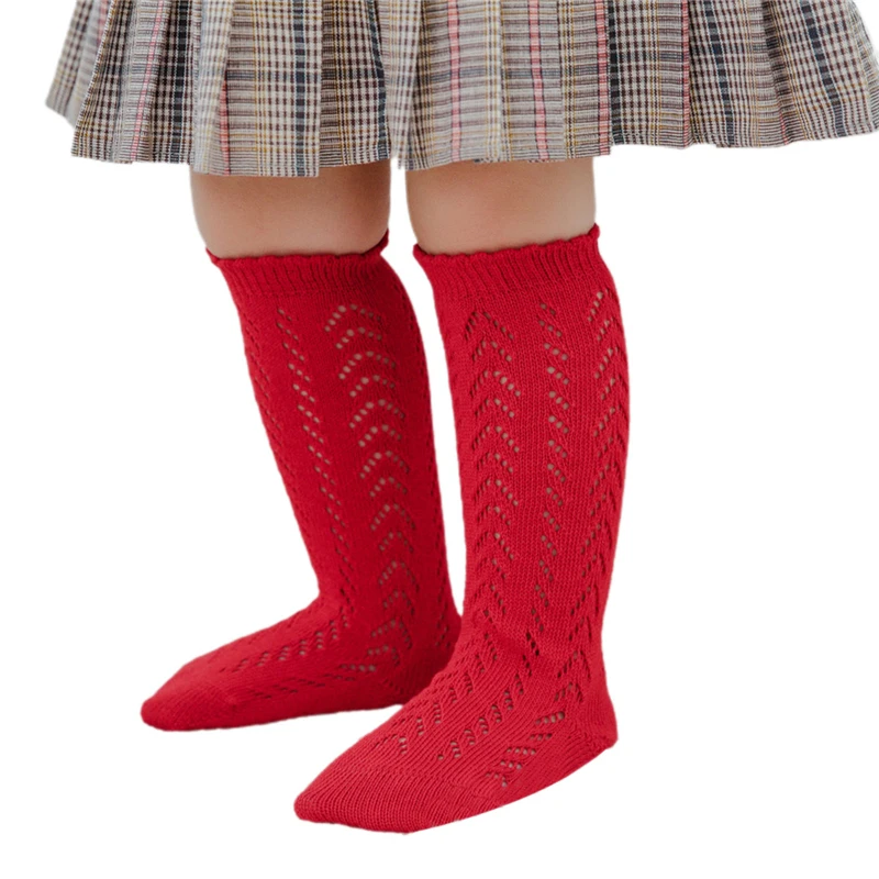 

Kids Baby Girls Fashion Socks Hollow Out Knee-high Socks Comfortable Solid Color Socks for Kids Toddler Baby Girls