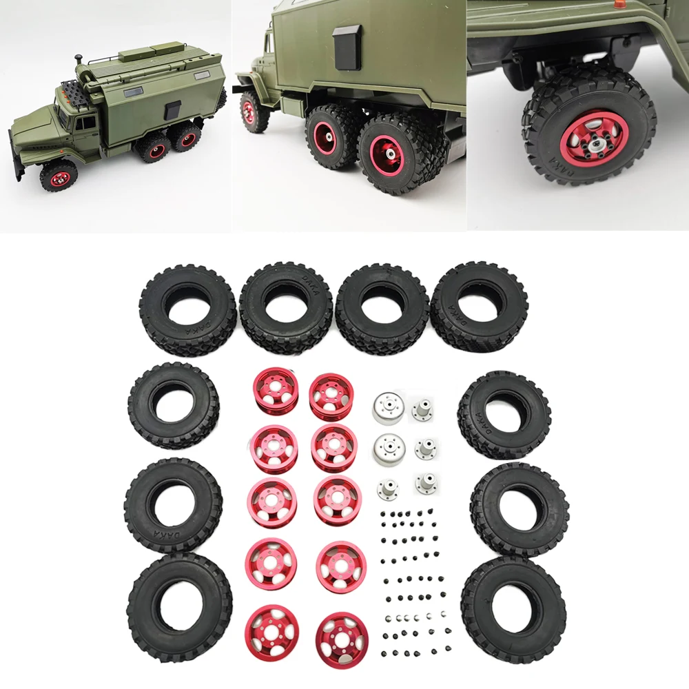 

Upgraded Metal Wheel Hub with Rubber Tires Kit For WPL B-16 B36 1/16 RC model Car Vehicle Repair Tool Parts