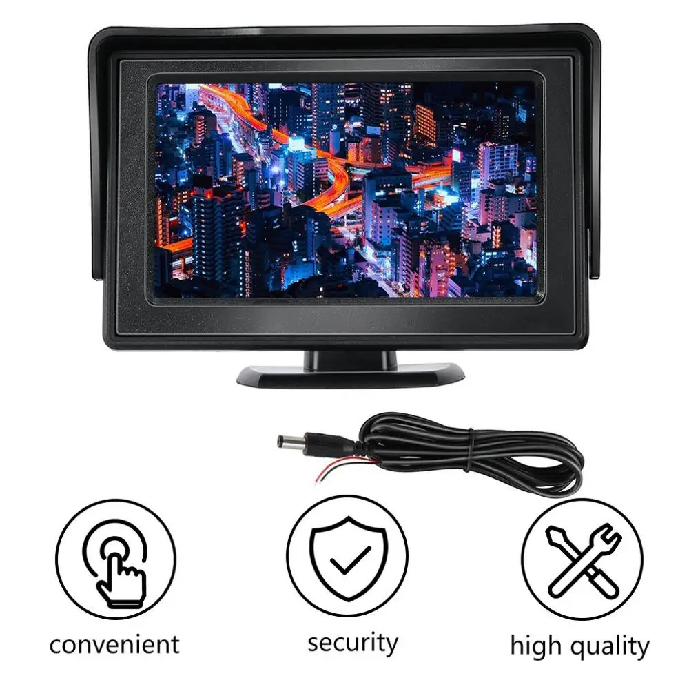 

Classic Style 4.3 TFT LCD Rearview Car Monitors for DVD GPS Reverse Backup Camera Vehicle driving accessories
