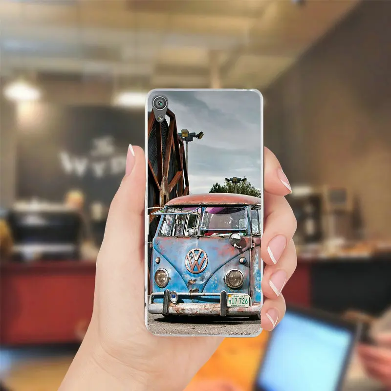 Силиконовый мягкий чехол для телефона для sony Xperia Z Z1 Z2 Z3 Z4 Z5 Compact Mini M2 M4 M5 E3 T3 Volkswagen Vw T1 розовый синий - Цвет: Picture 12