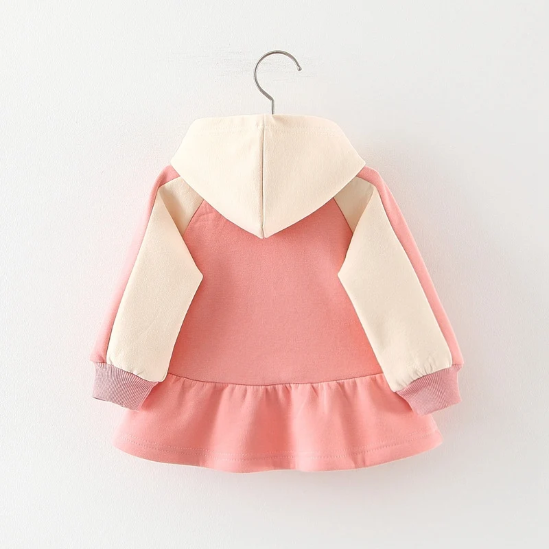 Girls Autumn Princess Dress Long Sleeve Velvet Hooded Bow Dress Winter Baby Kids Children Sweatshirt-Dresses Vestido S10038
