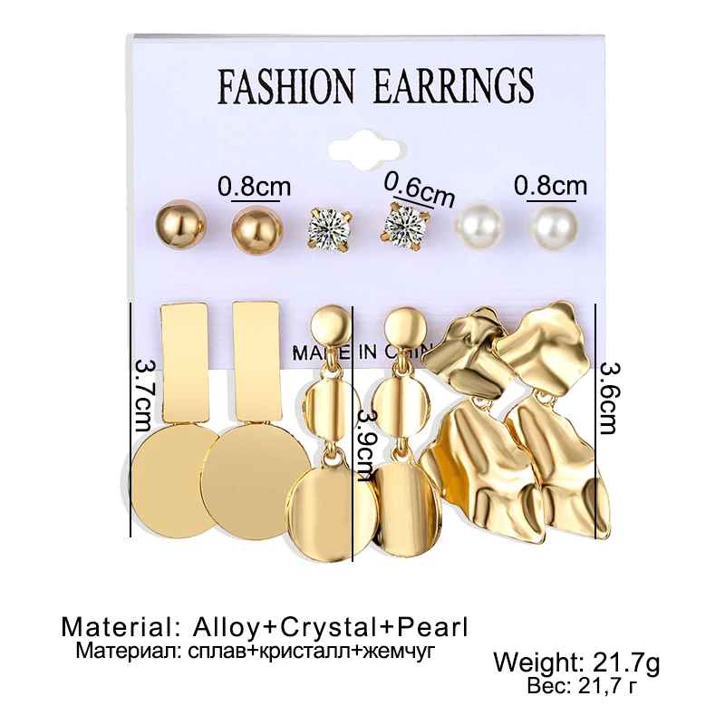 VKME золотые серьги для женщин набор сережек Brincos неровные металлические круглые серьги богемные серьги ювелирные изделия
