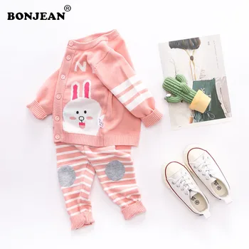 

2pcs Baby Girl Set Knitted Cotton Sweater Boy Infant Warm Long Sleeve Pullovers+Pants Suit Newborn Outfits Toddler Clothing Sets