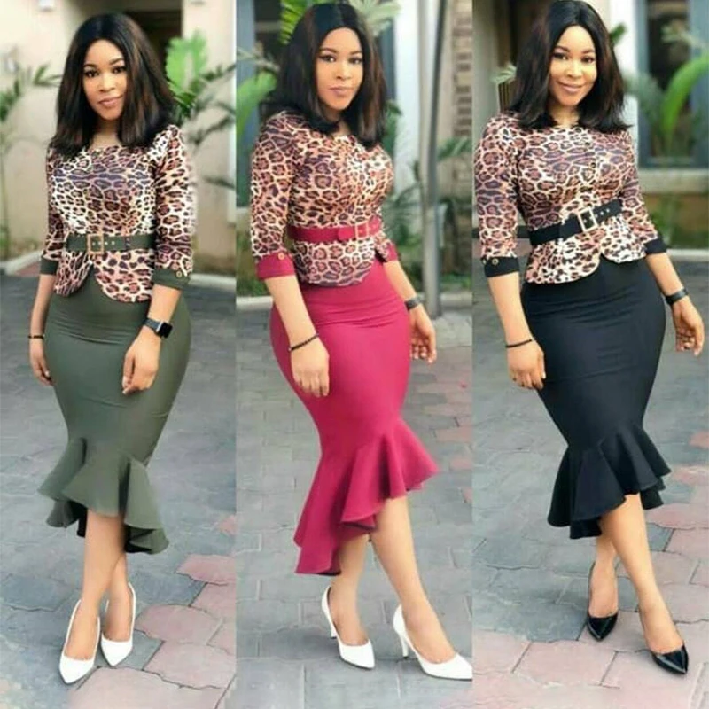 

Sexy Party Night Club Dress with Belt Women Autumn Leopard Print Dress Lady Office High Waist Female Fishtail Midi Dress Elegant