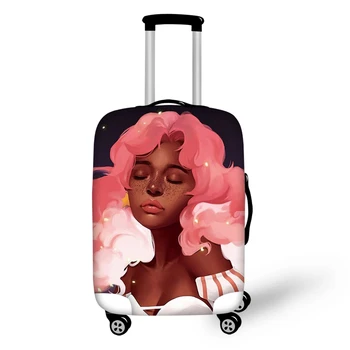 

New Fashion Luggage Cover Black African Girls Pattern Travel Accessories Afro Art Design Waterproof Protective Suitcase Cover