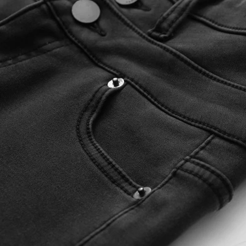 Джинсы карандаш женские эластичные до щиколотки с завышенной талией на осень и