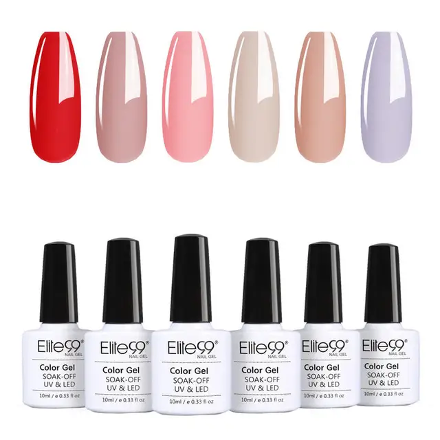 Elite99 6 Teile/los Gel Polish Set Alle Für Maniküre 10ml Vernis Semi Permanent UV Gel Lack Tränken Weg Von Nagel kunst Gel Nagellack