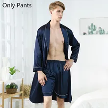 Men's Pajamas Silk Satin Pajamas Summer Soft Short Pants Male Pyjamas Sleepwear Loungewear Home Clothing Men's Pajamas