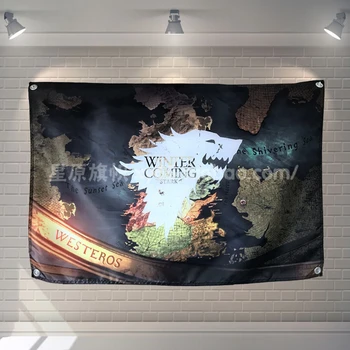 

"Game of Thrones" classic movie Team Logo Cloth Poster Banners Four-Hole Flag Dormitory Bedroom Wall Decoration