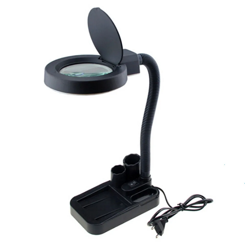 

5X-10X Study Office Home Reading Room Library LED Magnifying Lamp Magnifier Light Glass Lens Bedroom Desktop USB Hotel